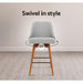 Two Bar Stools Swivel Seat Wooden Grey-Home Living Store- 