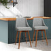 Two Bar Stools Swivel Seat Wooden Grey-Home Living Store-Furniture > Chairs > Table & Bar Stools 