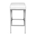 Two Bar Stools Leather Padded Metal White-Home Living Store- 