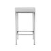 Two Bar Stools Leather Padded Metal White-Home Living Store- 