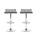 Two Bar Stools Linen Padded Gas Lift-Home Living Store- 