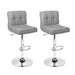 Two Bar Stools Leather Gas Lift Grey-Home Living Store- 
