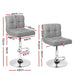 Two Bar Stools Leather Gas Lift Grey-Home Living Store- 