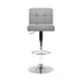 Two Bar Stools Leather Gas Lift Grey-Home Living Store- 