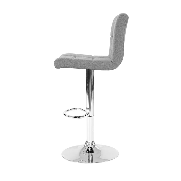 Two Bar Stools Leather Gas Lift Grey-Home Living Store- 