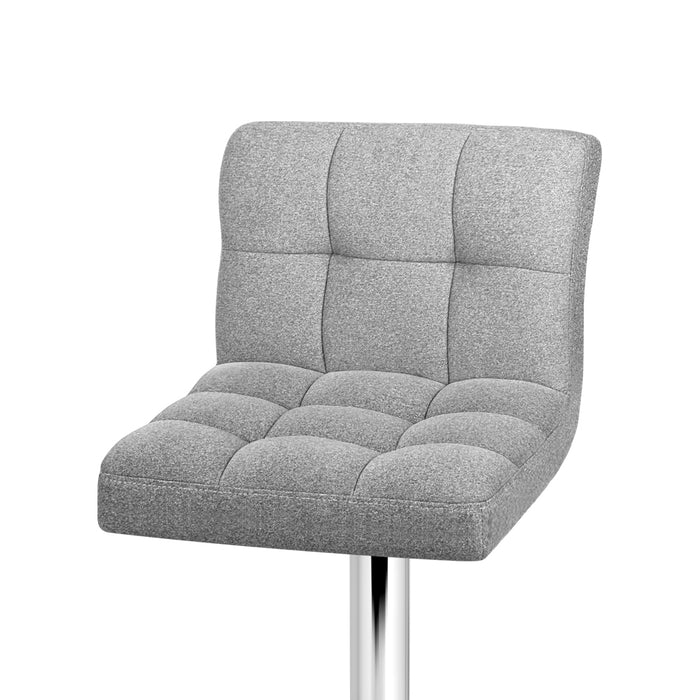 Two Bar Stools Leather Gas Lift Grey-Home Living Store- 