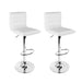 Two Bar Stools Padded Leather Gas Lift White-Home Living Store- 