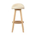 Two Bar Stools Padded Leather Wooden Beige-Home Living Store- 