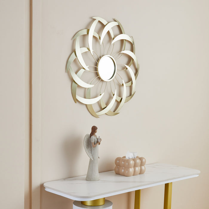 ARI Mirror 700mm Stylized Leaf Design Gold by Criterion