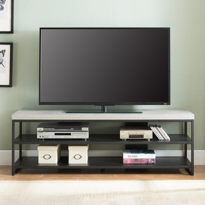 Chryzler Entertainment Unit, TV Cabinet 1500mm Metal Frame, Cement Look by Criterion