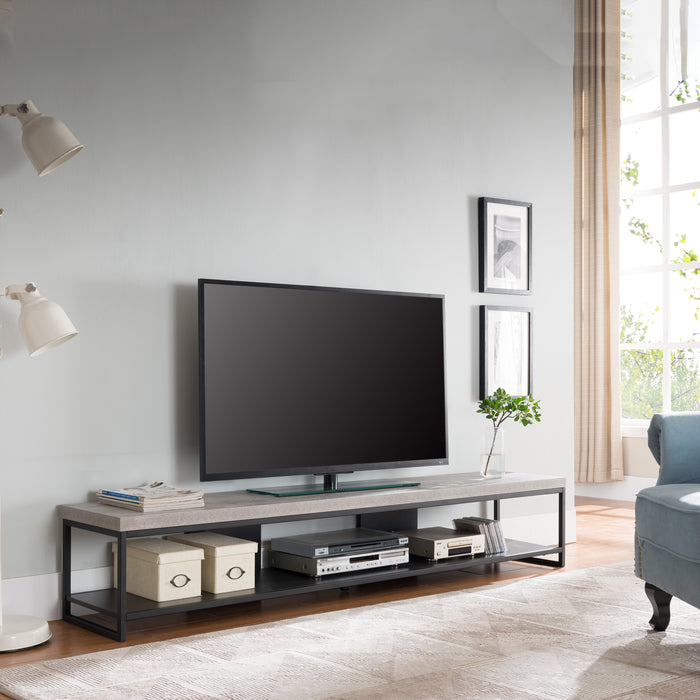 Chryzler Low Line Entertainment Unit 2000mm Metal Frame, Cement Look by Criterion