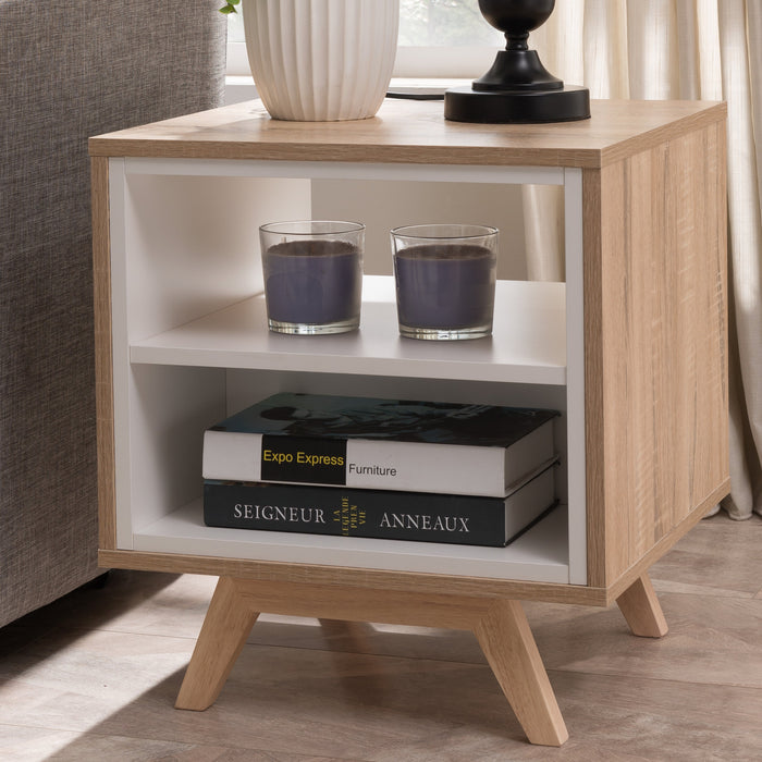 Tuscany End Table 450mm Oak White by Criterion
