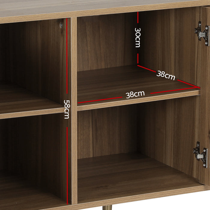 Anya Rattan Buffet Sideboard Storage Display Shelves Cupboard Cabinet Kitchen