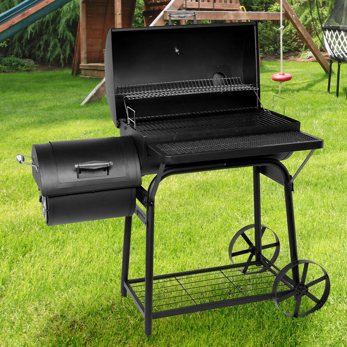 Havana Outdoors Charcoal 2-IN-1 BBQ Smoker Grill Barbecue Outdoor Cooking