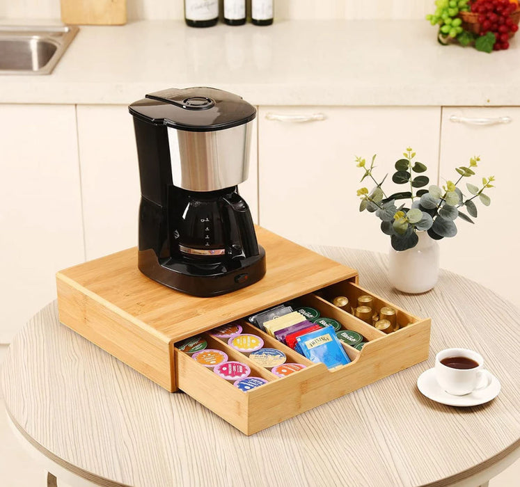 Bamboo K-Cup Coffee Pod Holder Storage Organizer  for Kitchen, Jewelry and Cosmetic