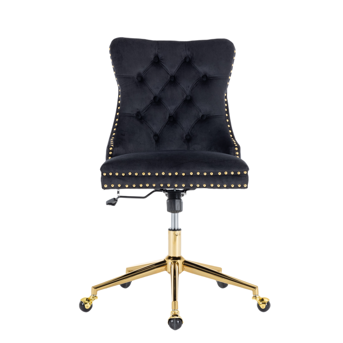 Velvet Home Office Chair- Black