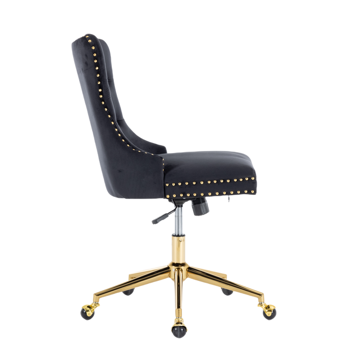 Velvet Home Office Chair- Black