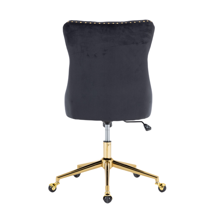 Velvet Home Office Chair- Black