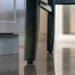 Two Velvet Upholstered Button Tufted Bar Stools with Wood Legs and Studs-Beige-Home Living Store- 