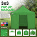 Wallaroo Gazebo Tent Marquee 3x3 Popup Outdoor - Green-Home Living Store- 