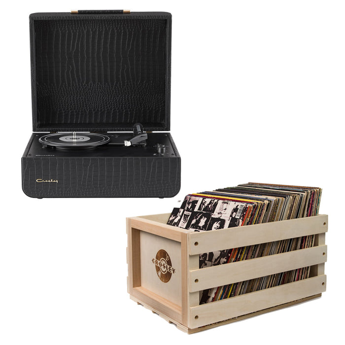 Crosley Mercury Turntable - Black + Bundled Crosley Record Storage Crate
