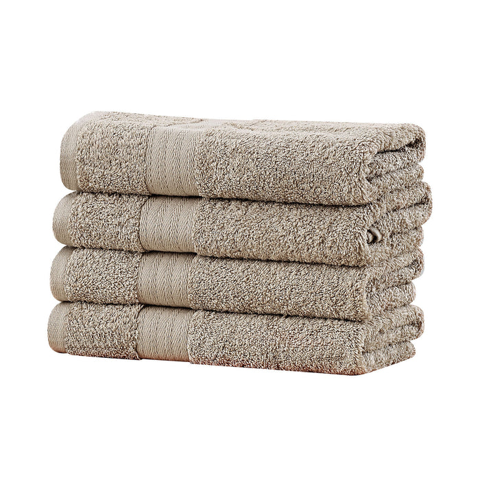 Linenland Bath Towel 4 Piece Cotton Hand Towels Set - Sandstone