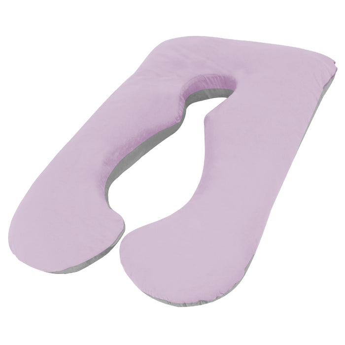 Woolcomfort Aus Made Maternity Pregnancy Nursing Sleeping Body Pillow Pillowcase Included Lilac x Grey