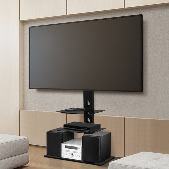 Artiss Floor TV Stand Bracket Mount Swivel Height Adjustable 32 to 70 Inch Black Home Living Store