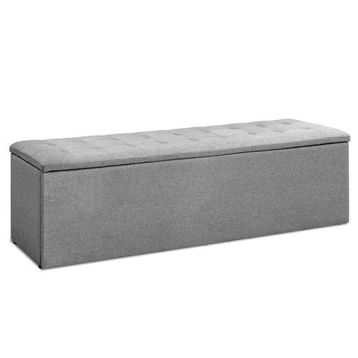 Artiss Storage Ottoman Blanket Box Grey LARGE Fabric Rest Chest Toy Foot Stool Kris Kringle: Stocking Fillers & Gift Ideas HLS