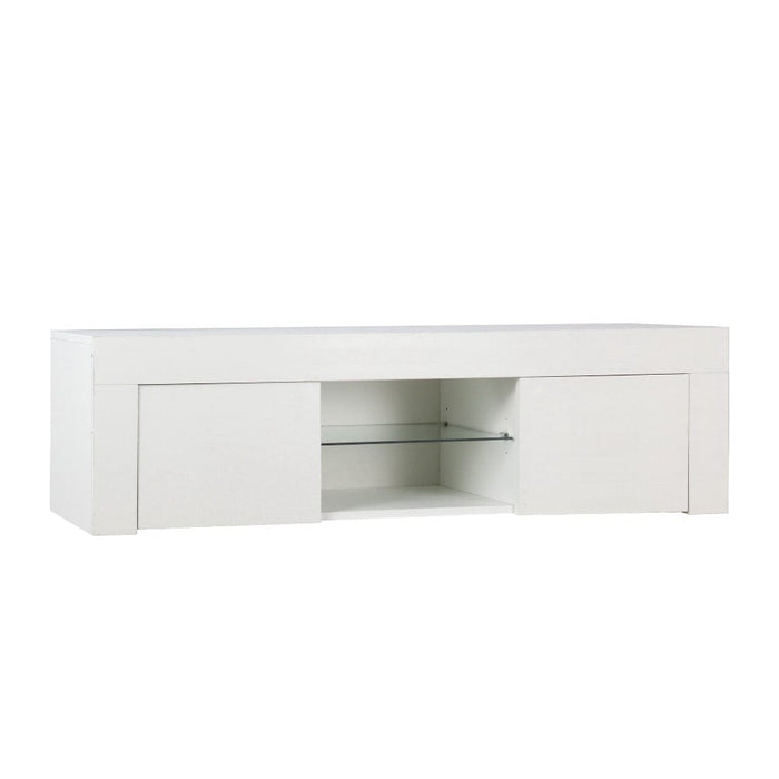 Artiss TV Cabinet Entertainment Unit Stand RGB LED Gloss Furniture 130cm White Home Living Store