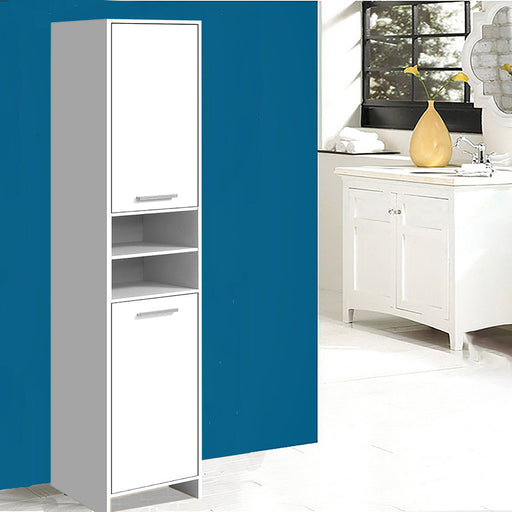 Bathroom Cabinet Tallboy Laundry Cupboard Adjustable Shelf White Home Living Store