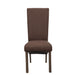Bran Dining Chair in Brown Fabric, with Rubberwood Legs in Textured Dry Grey Oak Finish (Set of Two) Home Living Store