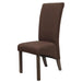 Bran Dining Chair in Brown Fabric, with Rubberwood Legs in Textured Dry Grey Oak Finish (Set of Two) Home Living Store