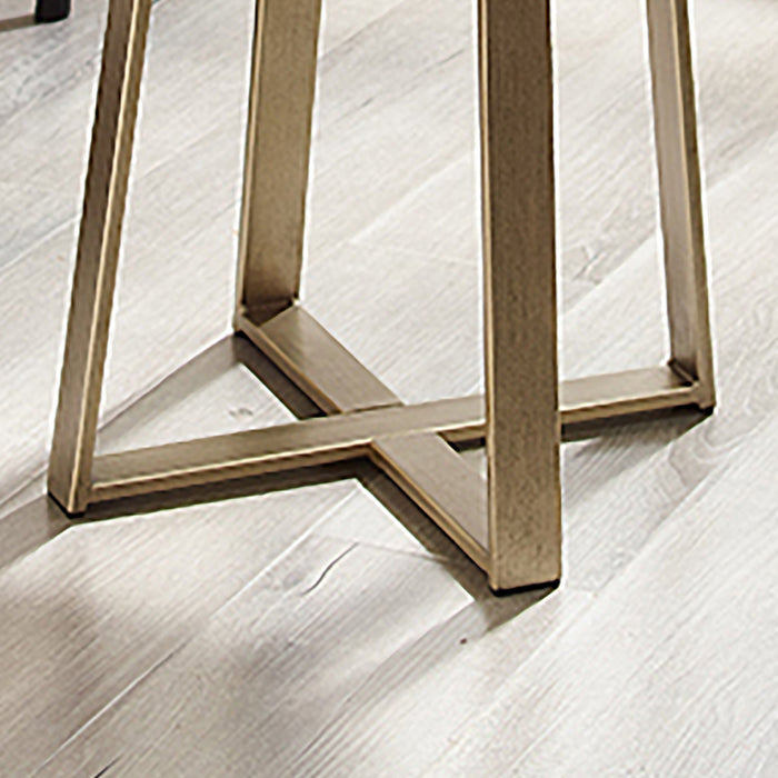 CAPRI 45cm Elite Round Side Table Black Oak, Brushed Gold by Criterion™ Home Living Store