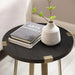 CAPRI 45cm Elite Round Side Table Black Oak, Brushed Gold by Criterion™ Home Living Store