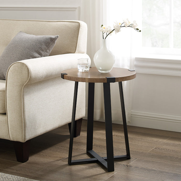 CAPRI 45cm Elite Round Side Table Dark Oak by Criterion™ Home Living Store