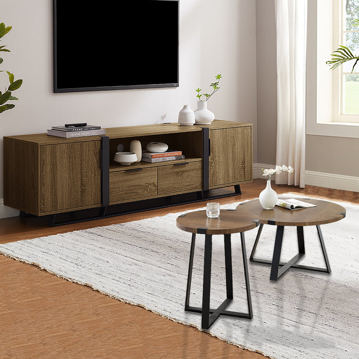 CAPRI 45cm Elite Round Side Table Dark Oak by Criterion™ Home Living Store