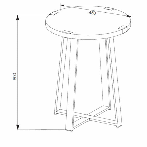 CAPRI 45cm Elite Round Side Table Oak by Criterion™ Home Living Store