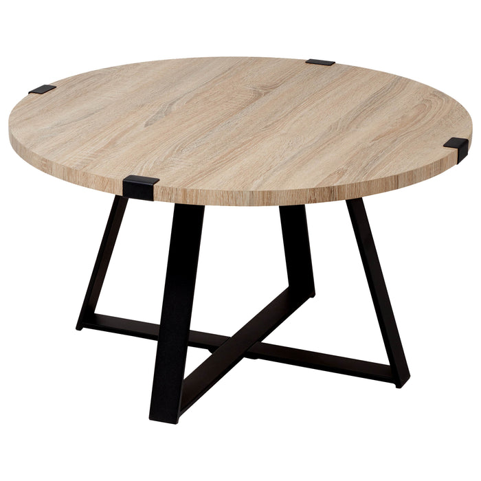 CAPRI 77cm Elite Round Coffee Table Oak by Criterion™ Home Living Store
