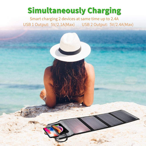 CHOETECH SC005 22W Portable Waterproof Foldable Solar Panel Charger (Dual USB Ports) Home Living Store
