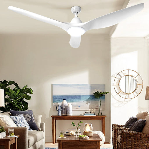 Devanti 64'' DC Motor Ceiling Fan With Light LED Remote Control Fans 3 Blades Home Living Store
