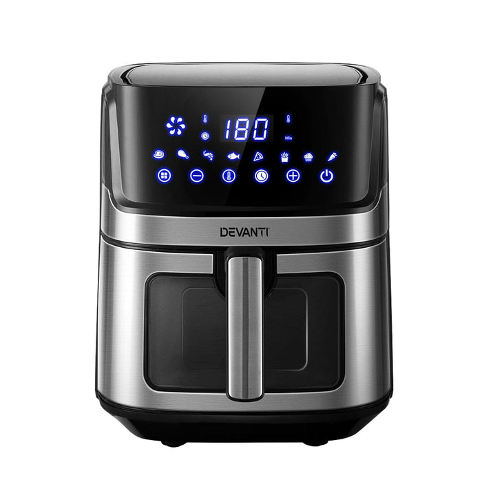 Devanti Air Fryer 6.5L LCD Fryers Oven Airfryer Healthy Cooker Oil Free Kitchen Home Living Store