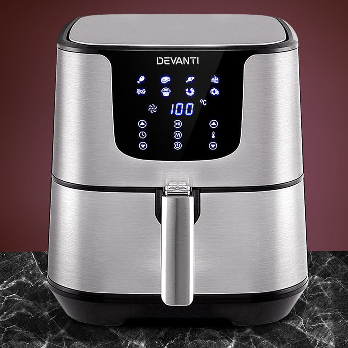 Devanti Air Fryer 7L LCD Fryers Oil Free Oven Airfryer Kitchen Healthy Cooker Home Living Store