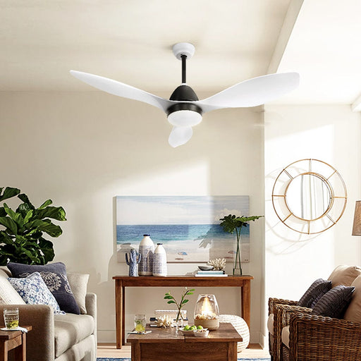 Devanti Ceiling Fan Light Remote Control Ceiling Fans White 48'' 3 Blades Home Living Store