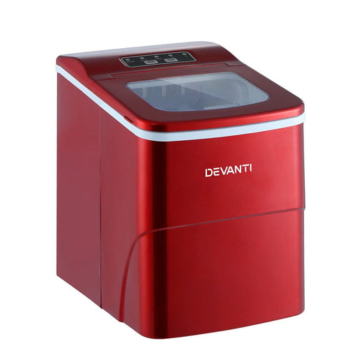 DEVANTi Portable Ice Cube Maker Machine 2L Home Bar Benchtop Easy Quick Red Home Living Store