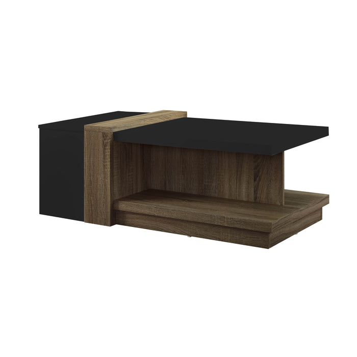 Duet Coffee Table Dark Oak and Black Home Living Store