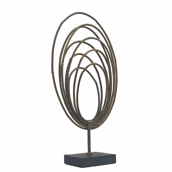 Ellipse Rings Table Top Golden Ornament by Urban Style™ Home Living Store