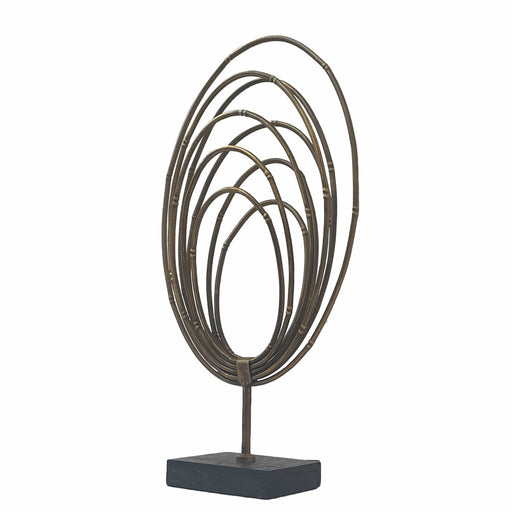 Ellipse Rings Table Top Golden Ornament by Urban Style™ Home Living Store