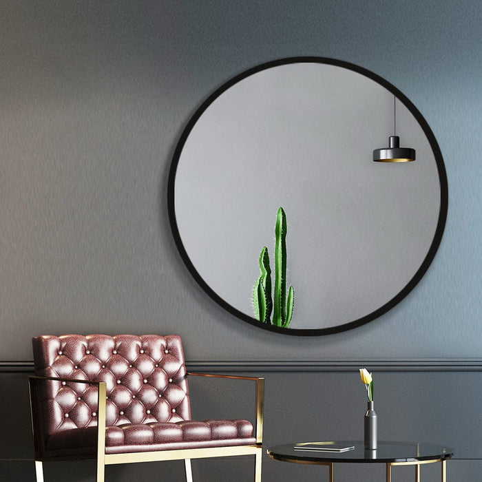 Embellir 90CM Wall Mirror Bathroom Makeup Mirror Round Frameless Polished Home Living Store
