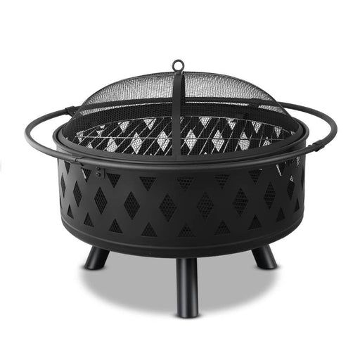 Fire Pit BBQ Charcoal Grill Ring Portable Outdoor Kitchen Fireplace 32" Home Living Store